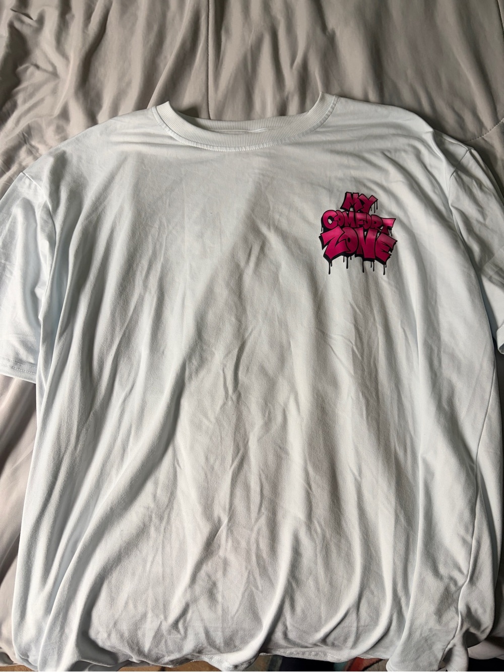 NFINITY White Crewneck Tee with Black Neck Tag